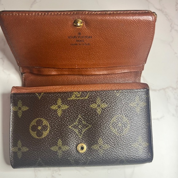 Louis Vuitton Monogram Canvas Tresor Wallet Vintage Brown Made in USA - Picture 9 of 13